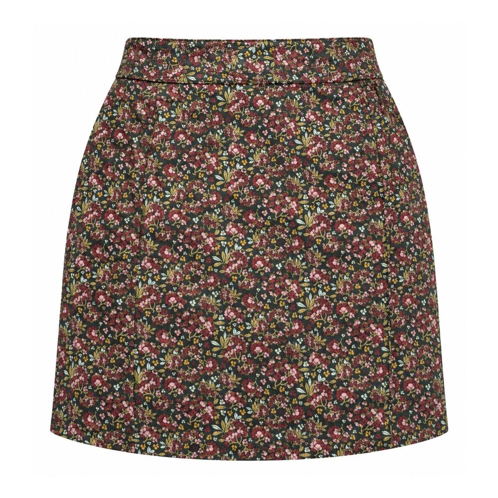 LOFT Size 2 Dark Floral Skirt Black Pink Ditsy Print Pencil Preppy